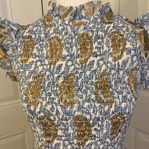 Oliphant Metallic Smocked Dress